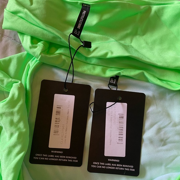 PrettyLittleThing | Lime Bandeau Bikini - Picture 4 of 4